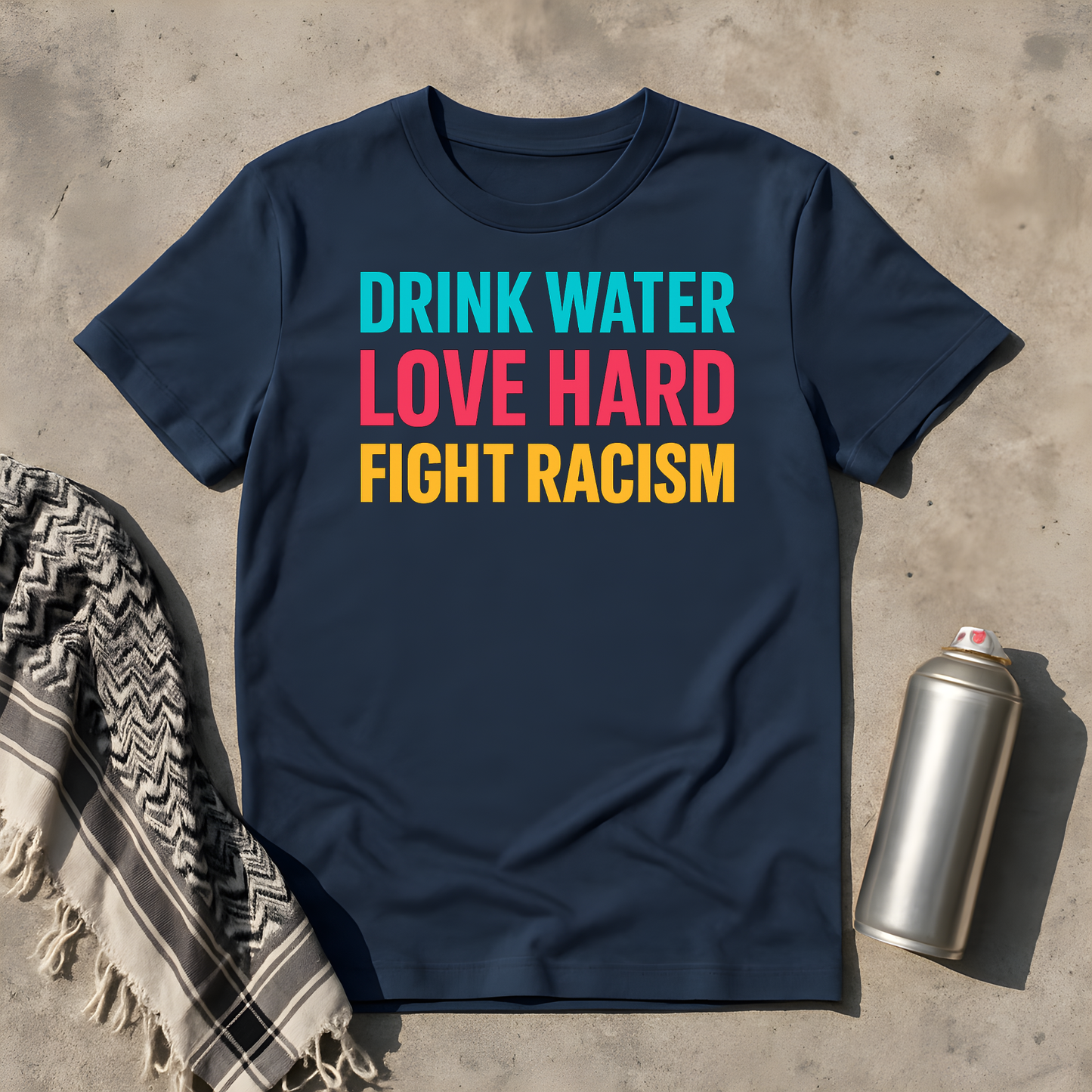 Drink Water Love Hard Fight Racism T-Shirt