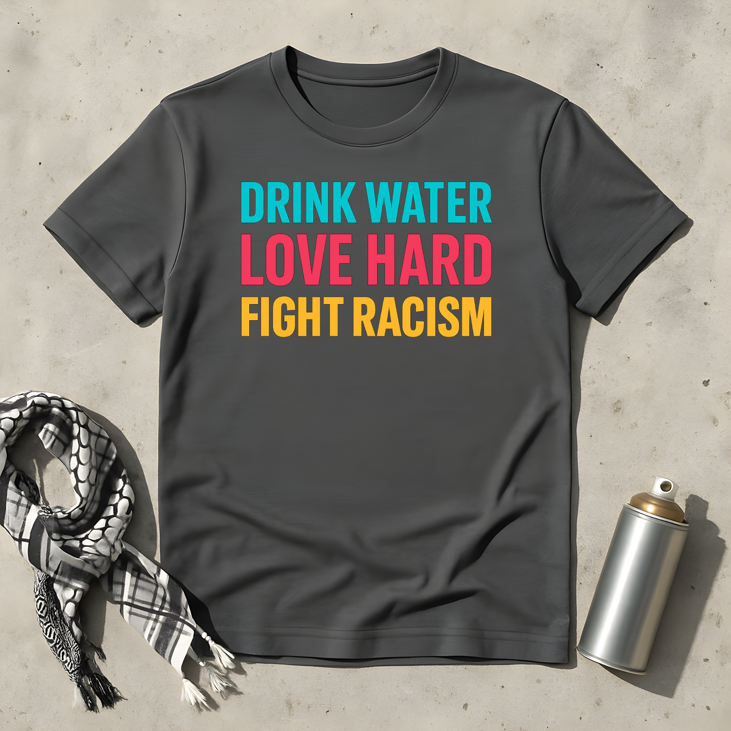 Drink Water Love Hard Fight Racism T-Shirt