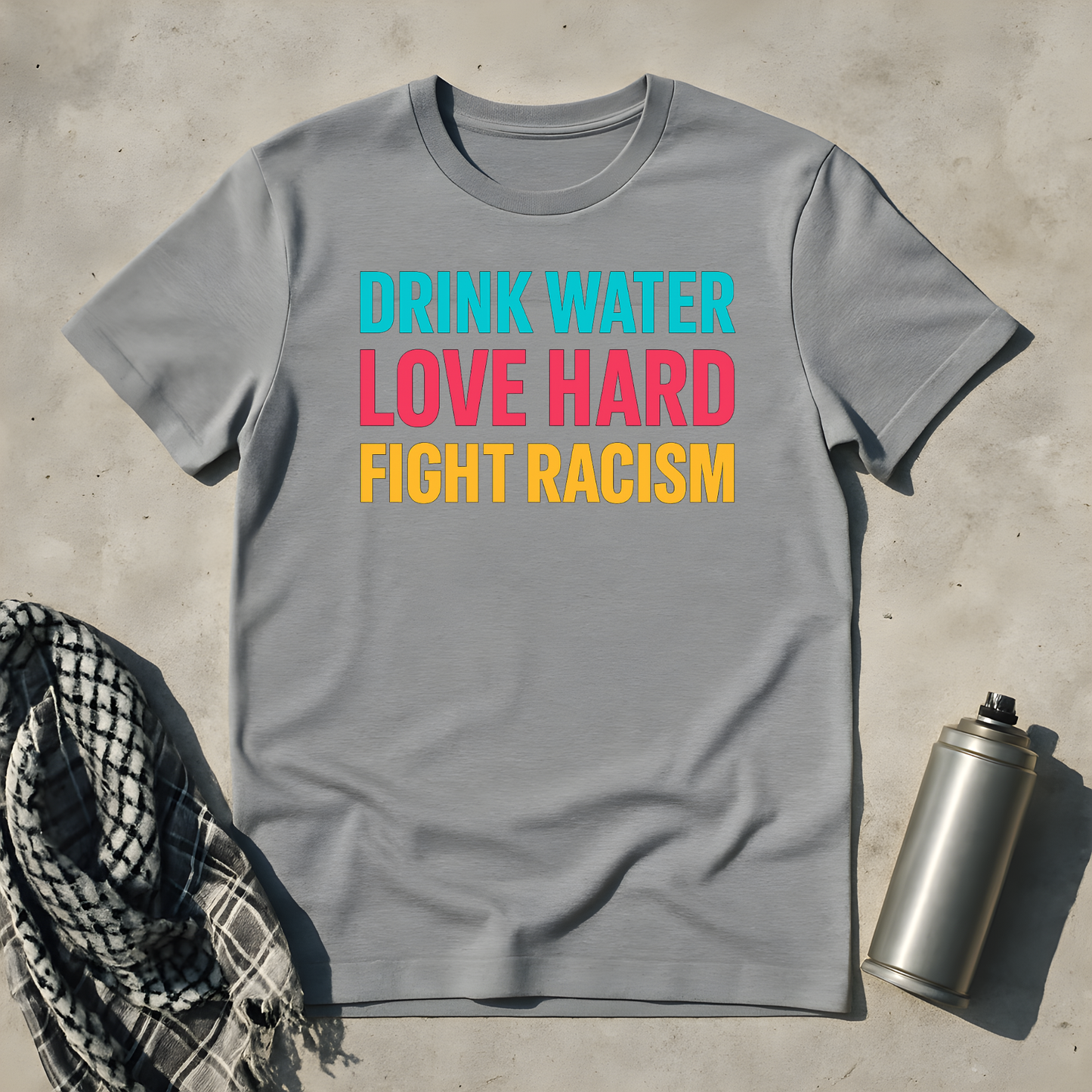 Drink Water Love Hard Fight Racism T-Shirt